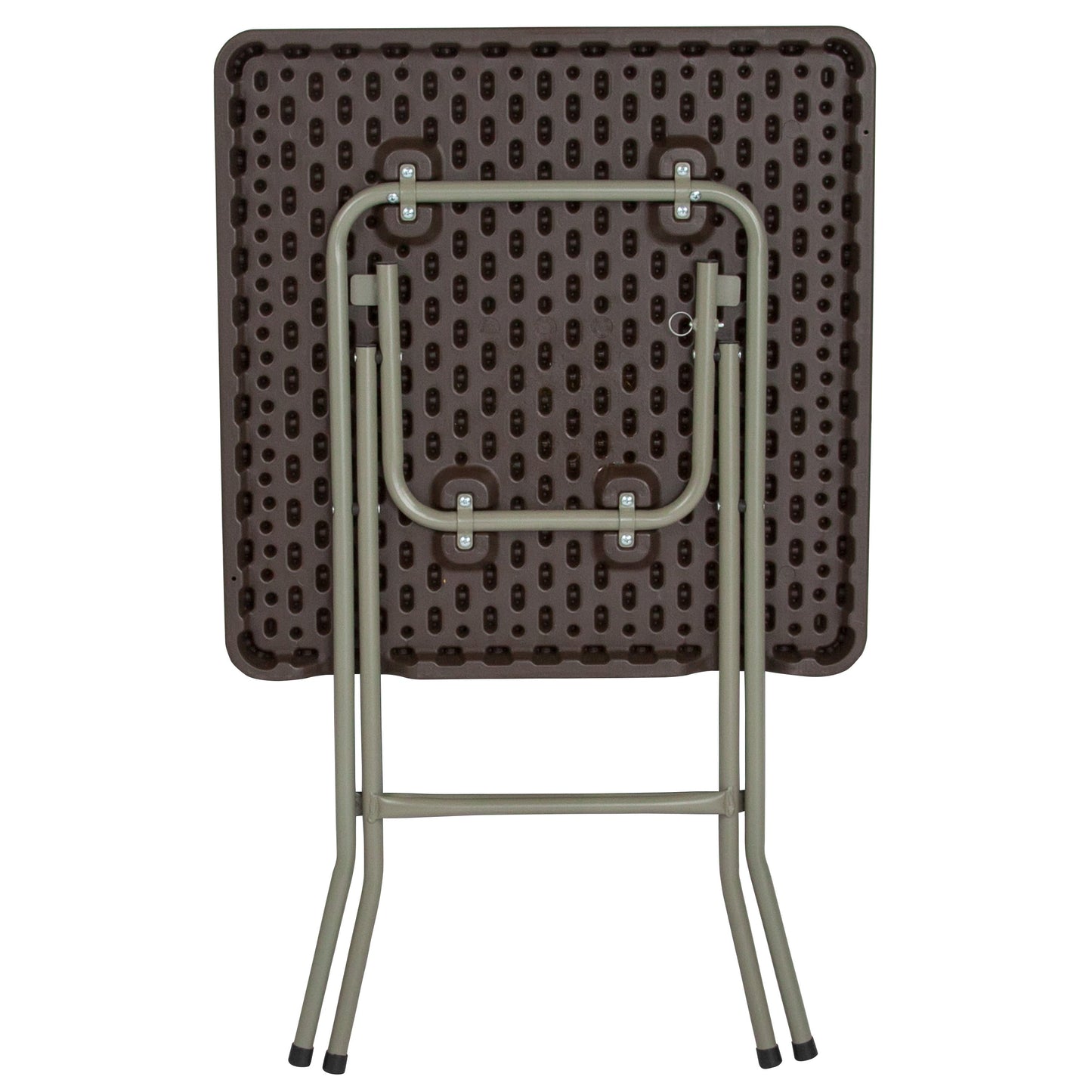 1.95-Foot Square Rattan Plastic Folding Table