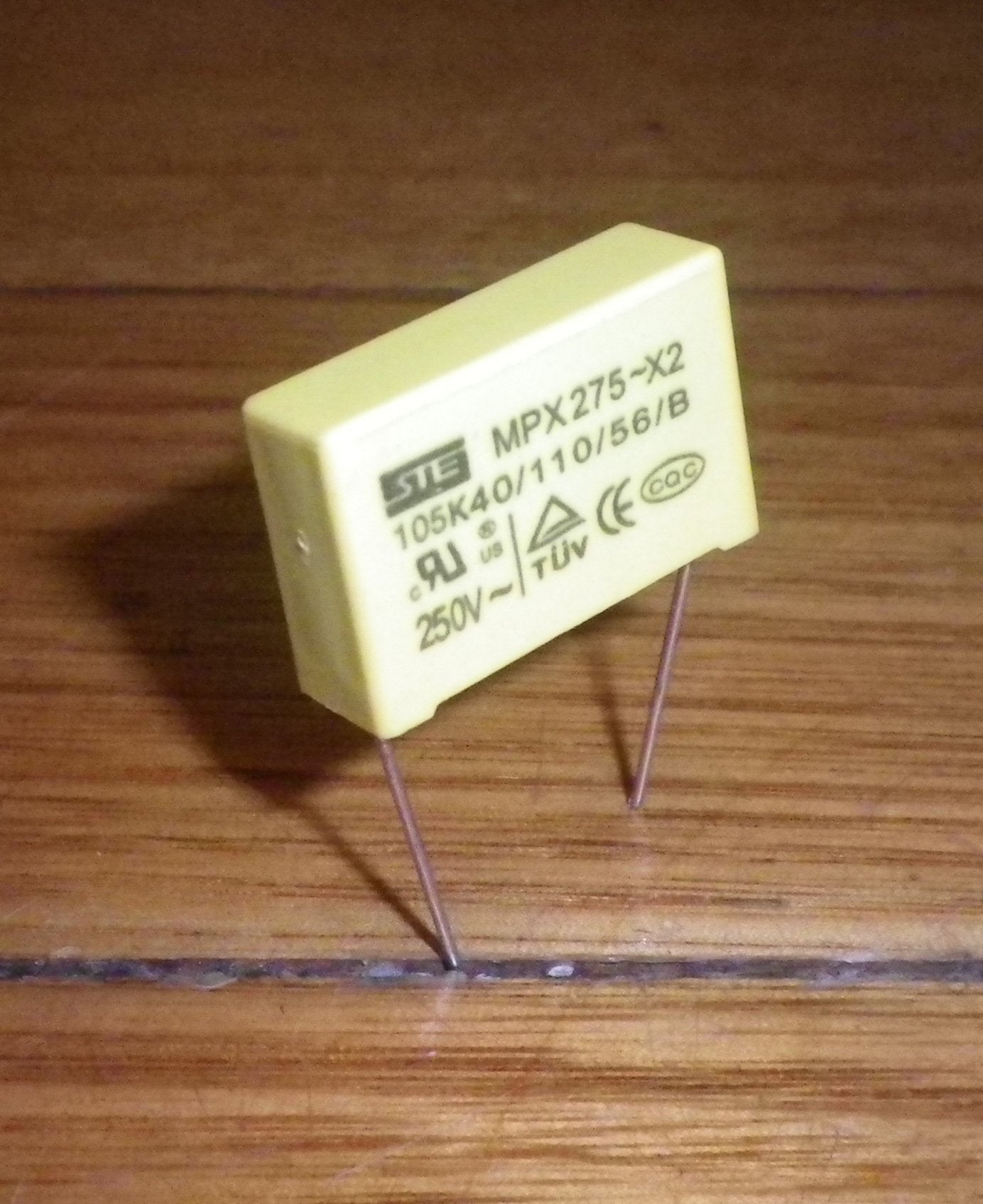 1uF 275VAC X2 Mains Suppression Capacitor - Part # 1MKPX2-275
