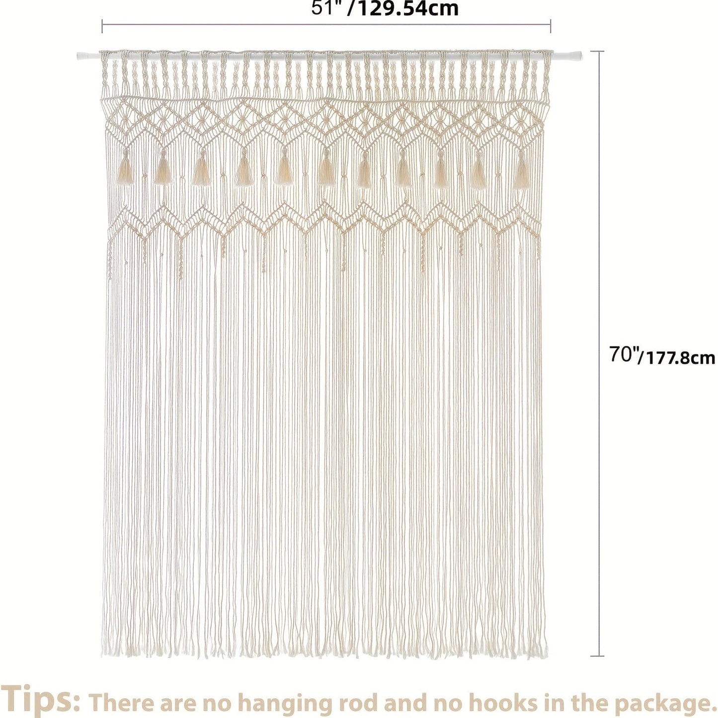 Macrame Curtain Woven Wall Hanging Window Decor - WX8G
