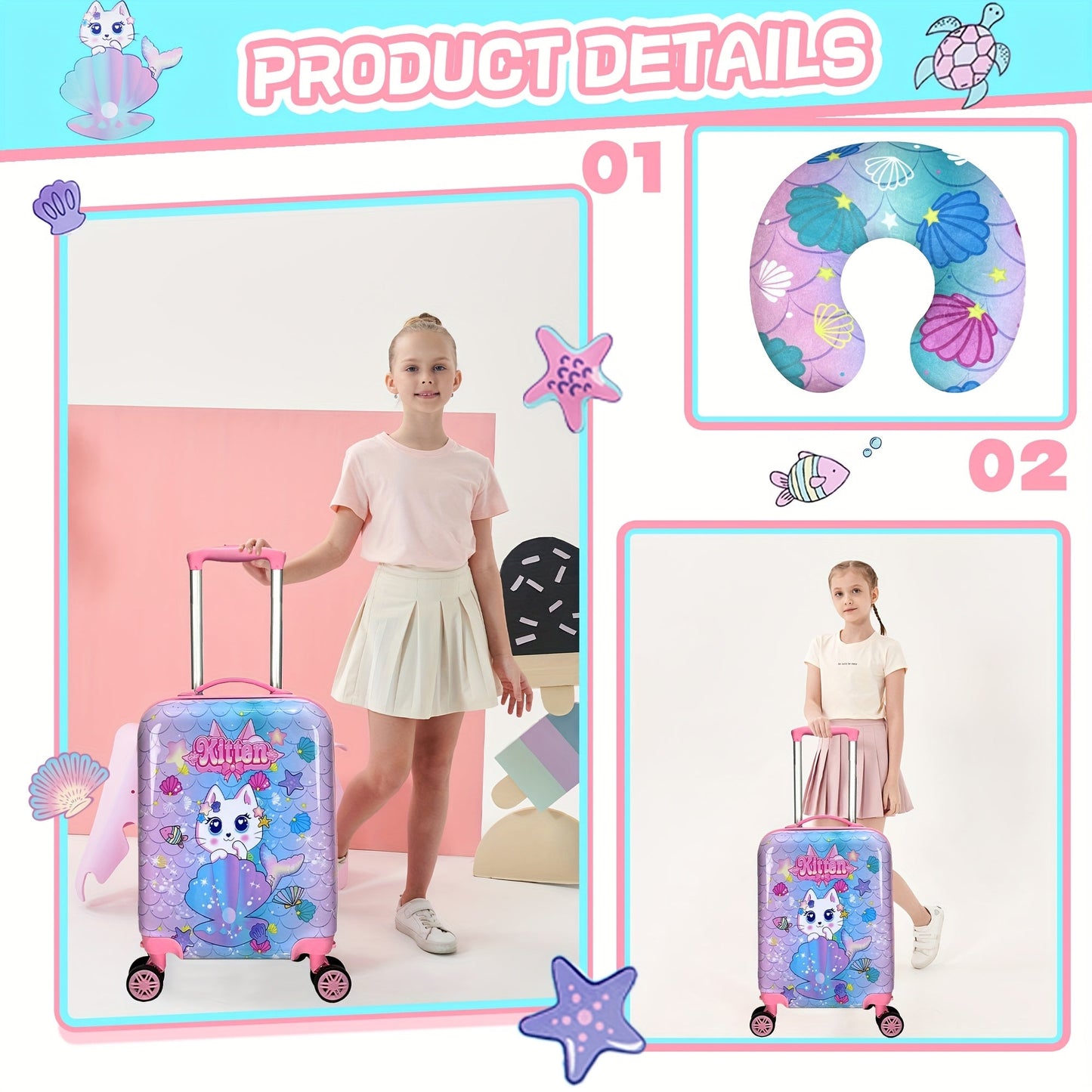 2pcs 40.64cm Hardside Luggage Set with Spinner Wheels TJR4K8N