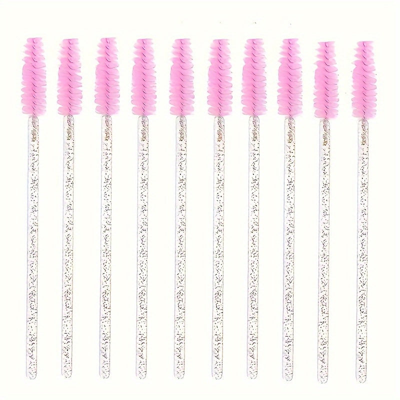 100pcs Crystal Eyelash and Eyebrow Brush Set with Storage Box - N2JD