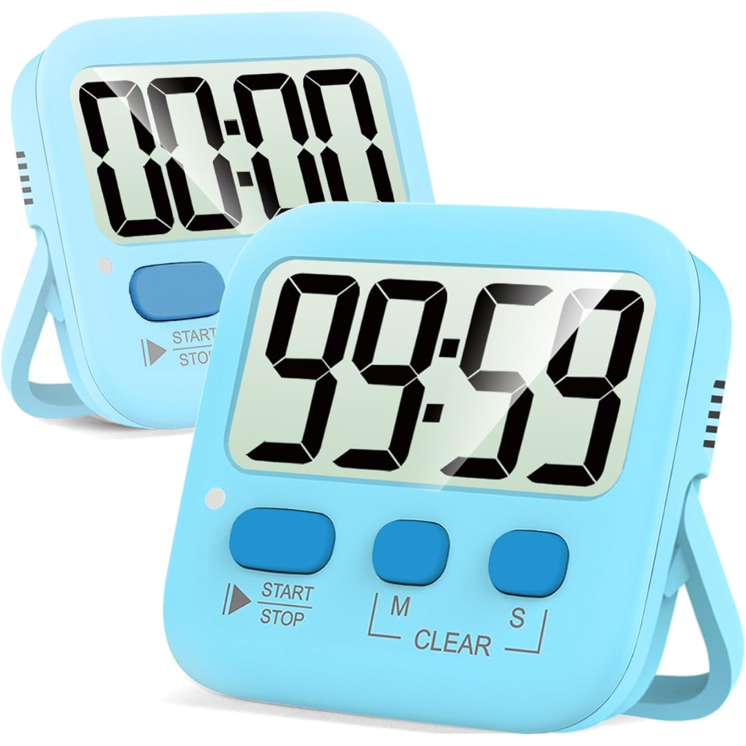 Kitchen Timer Digital Magnetic 2 Pack Countdown Stopwatch