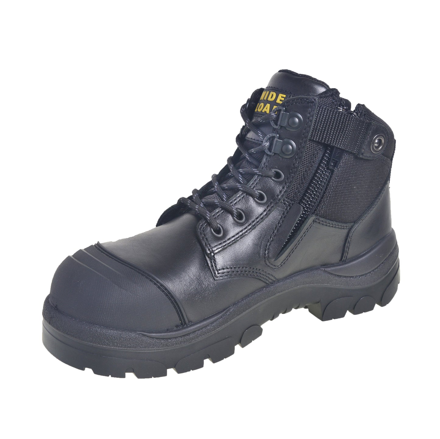 Wide Load 6 Inch Black Steel Toe Zip / Lace Up Boot