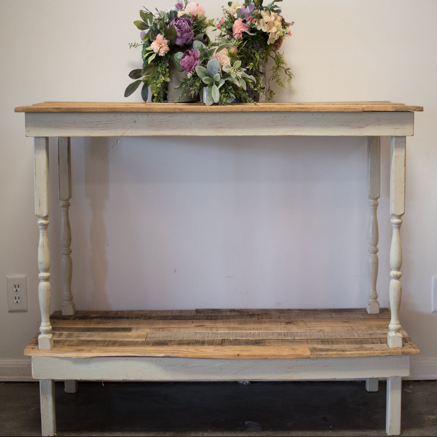 2-Tier Spindle Leg Table