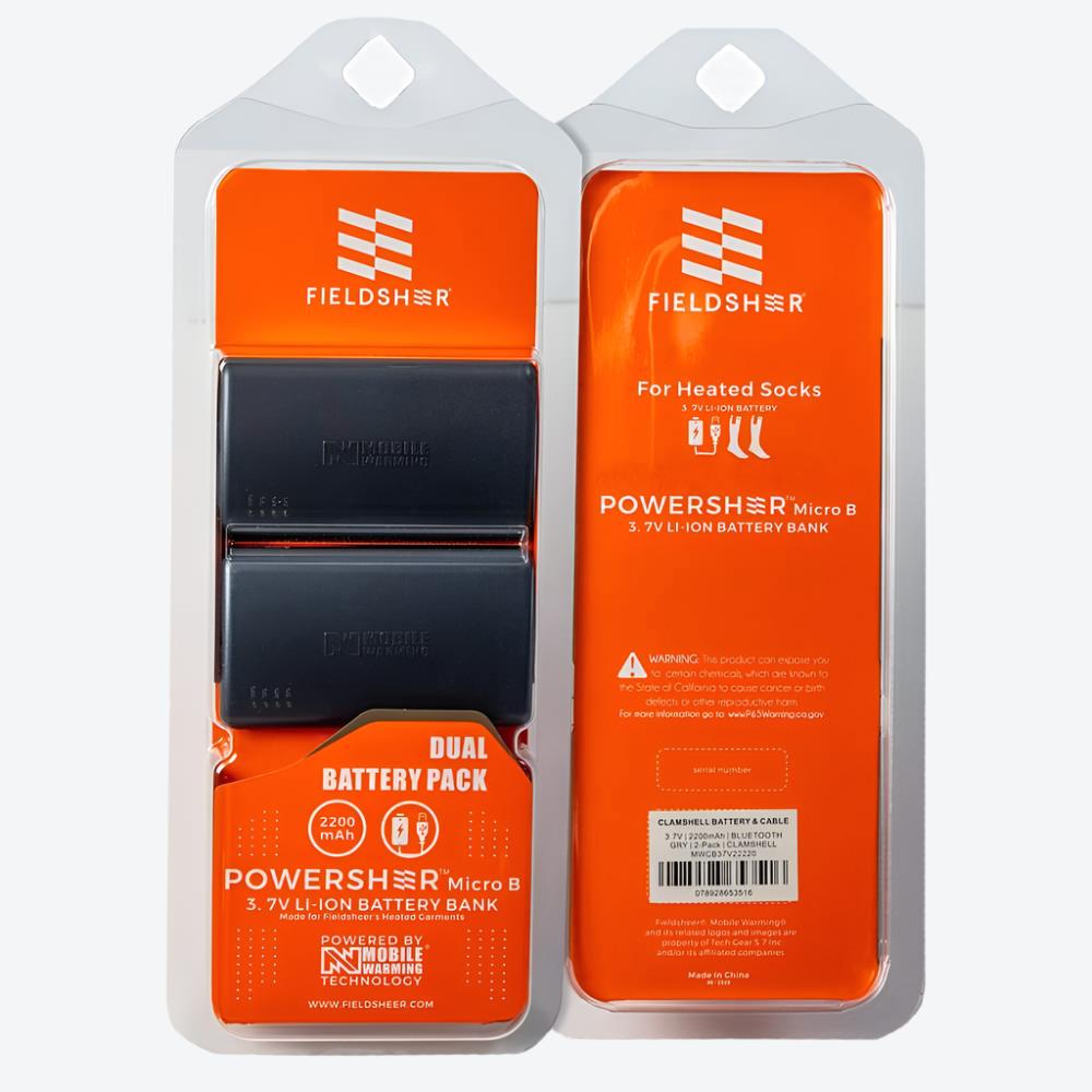 3.7v Powersheer™ Micro Sock Batteries and Cable 2 Pack