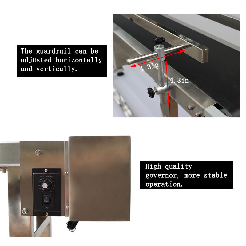 110V PVC Conveyor With Double Guardrail