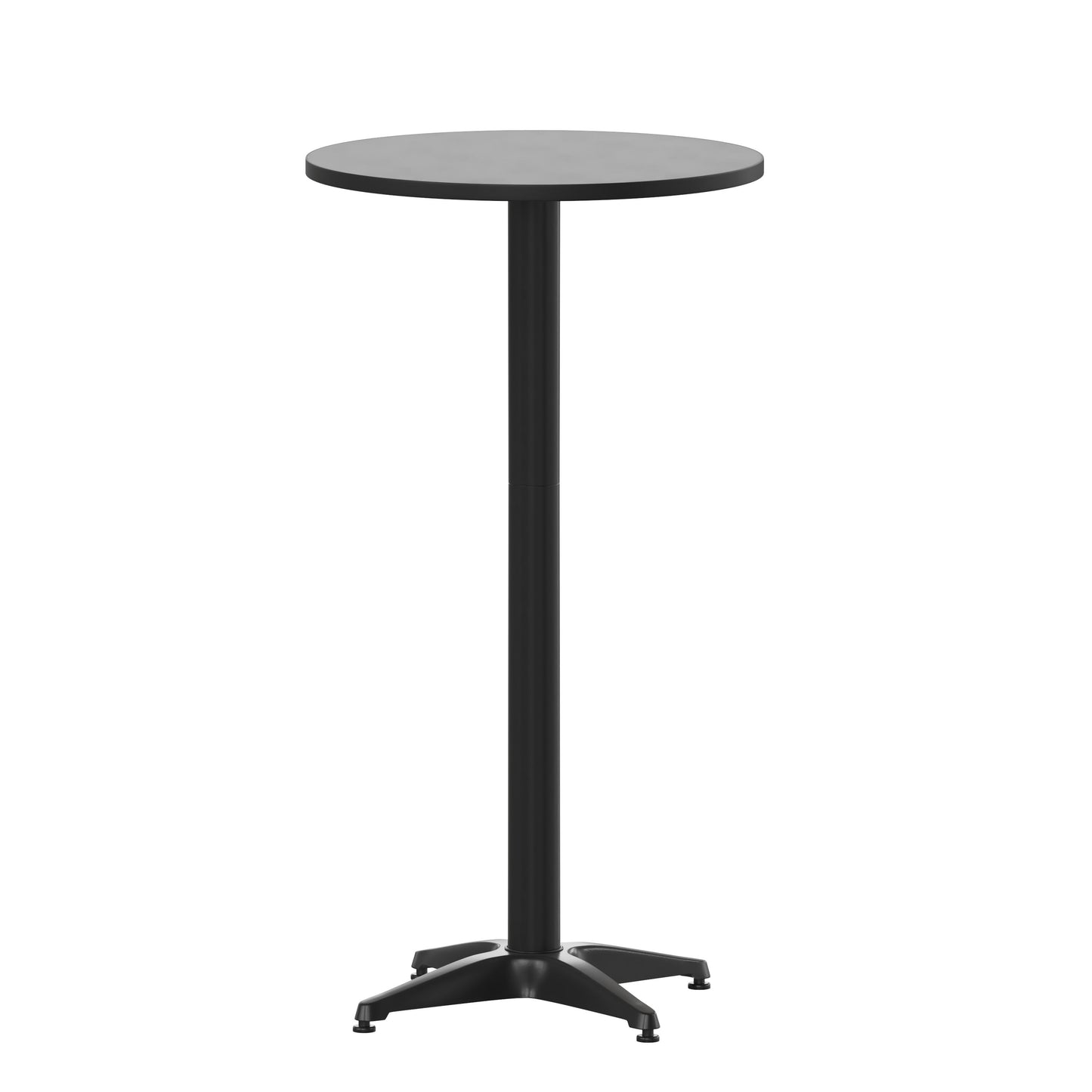23.25" Round Aluminum Indoor-Outdoor Bar Height Table with Flip-Up Table
