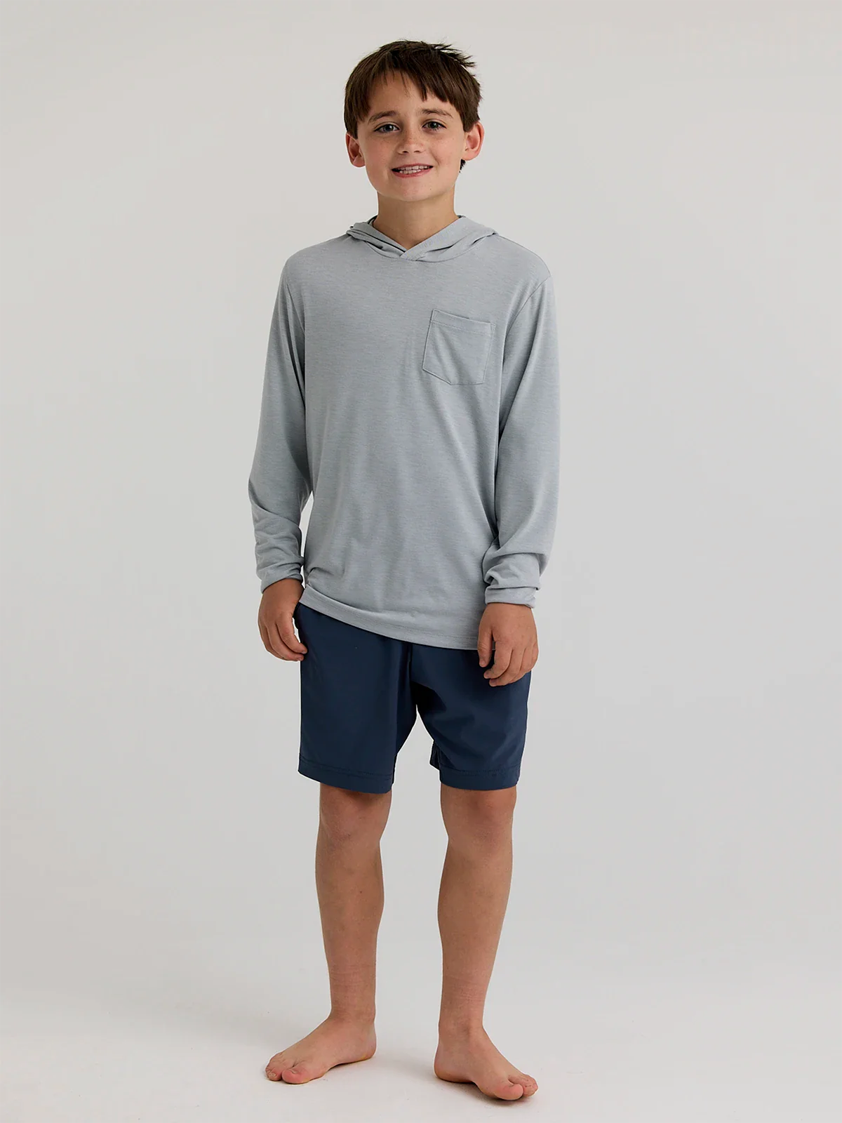 Youth Bamboo Shade Hoodie - Heather Aspen Grey