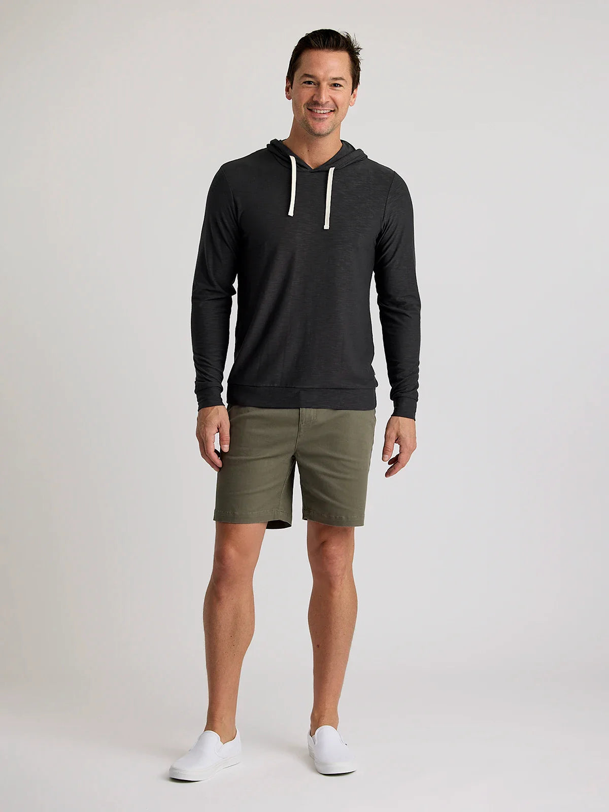 Men's Bamboo Slub Hoodie II - Black Sand