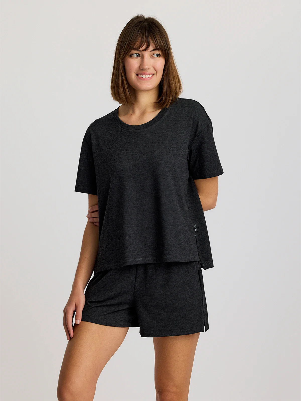 Women's Bamboo Flex Sunday Tee - Heather Black