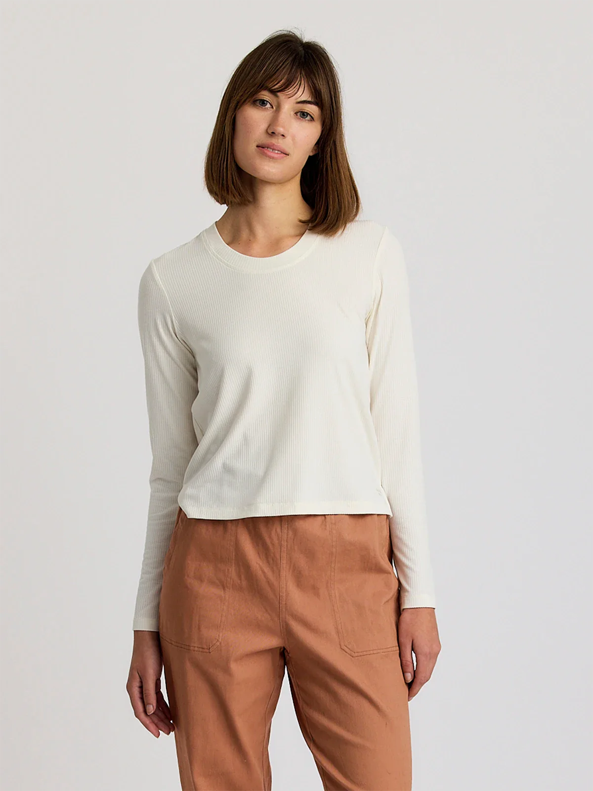 Women's Ribbed Bamboo Long Sleeve - Sea Salt