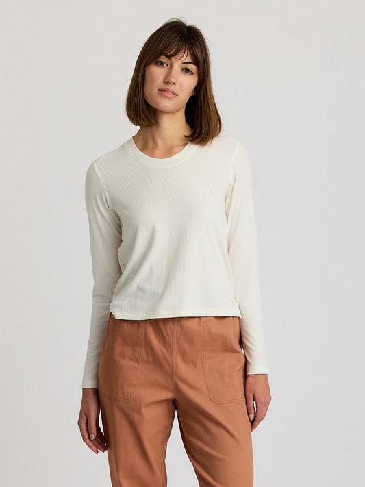 Women's Ribbed Bamboo Long Sleeve - Sea Salt