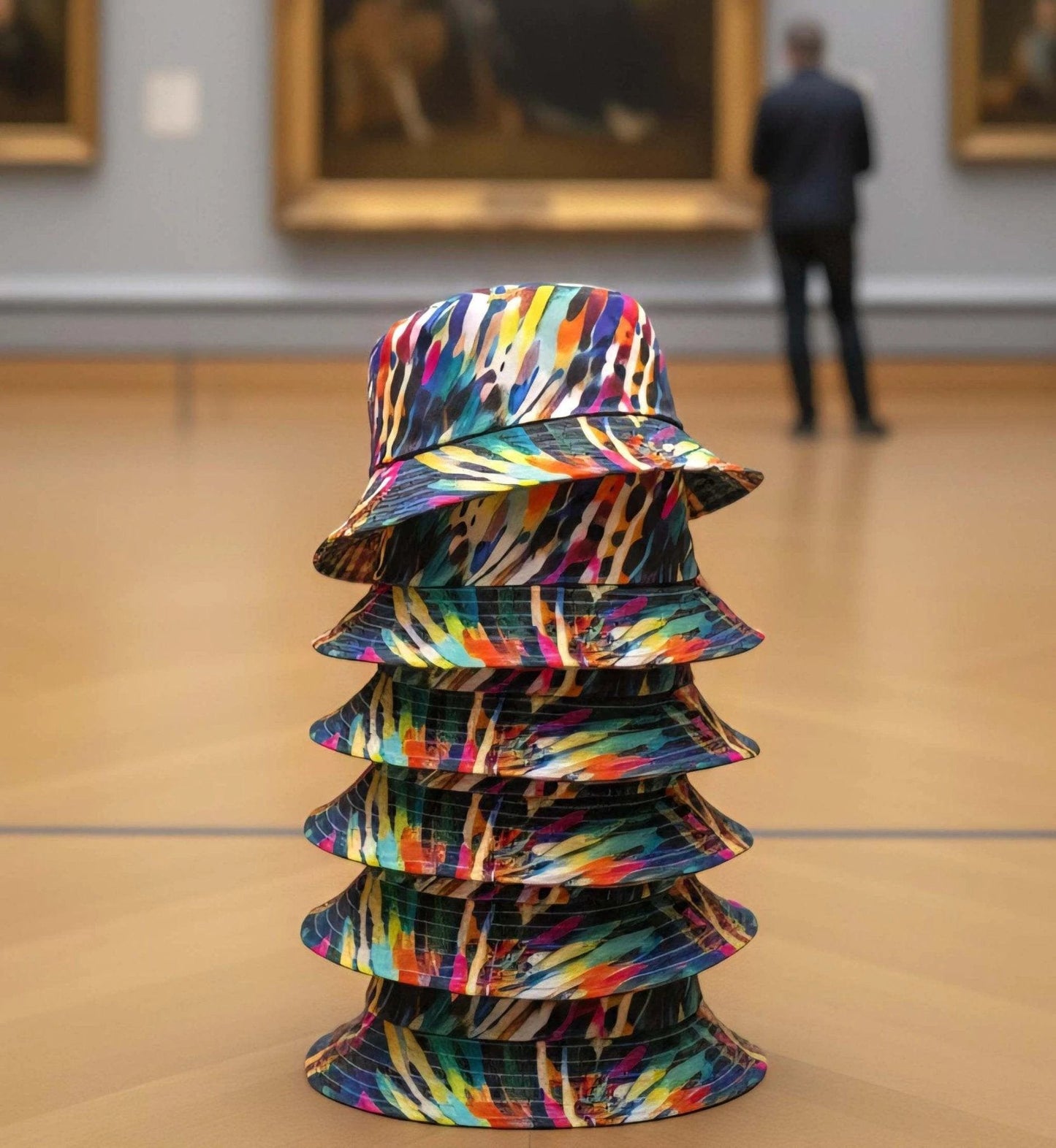 Kaleidoscope Geometric AOP Bucket Hat | Trippy Rainbow Rave Sun Hat for EDM Festivals & Bold Fits