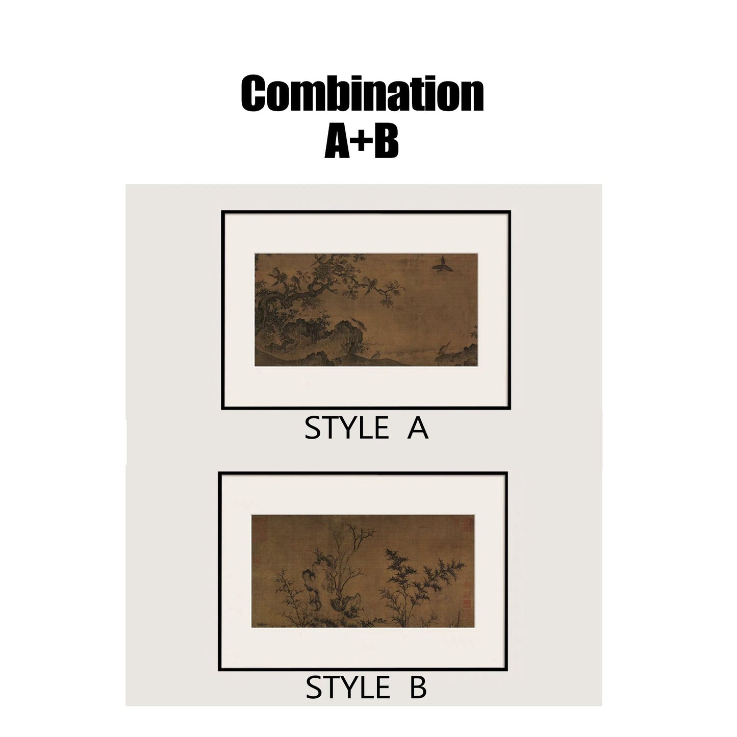 Elegant Chinese Ink Painting Wall Art - F2MD