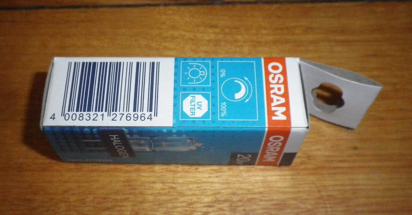 Osram 20Watt 12Volt Halogen Wedge Globe with G4 Base - Part # 276964