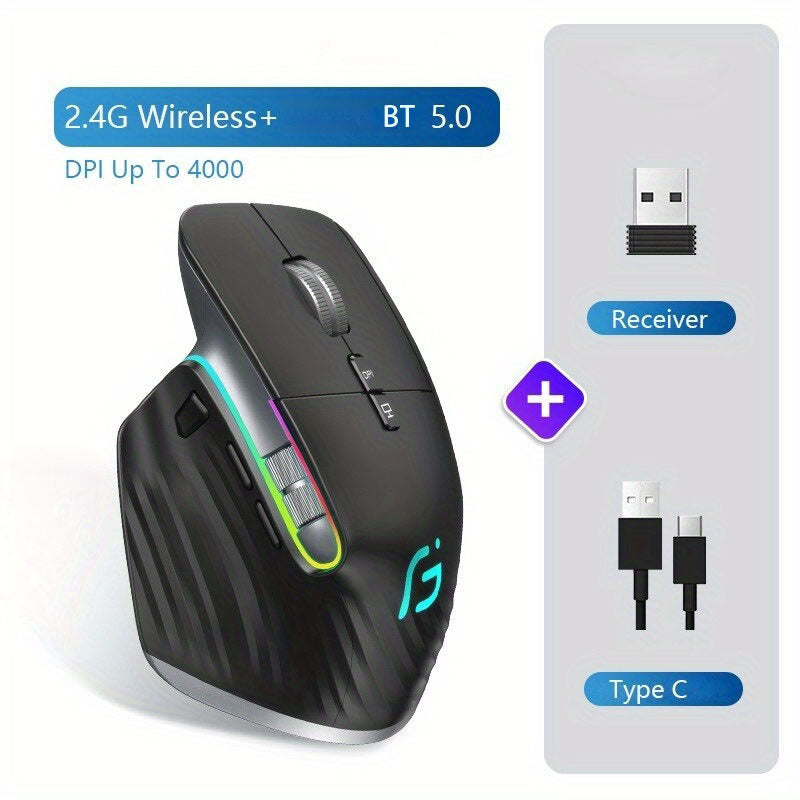 JOMAA 2.4GHz Wireless Gaming Mouse with Silent RGB Backlight TJR7Z2F