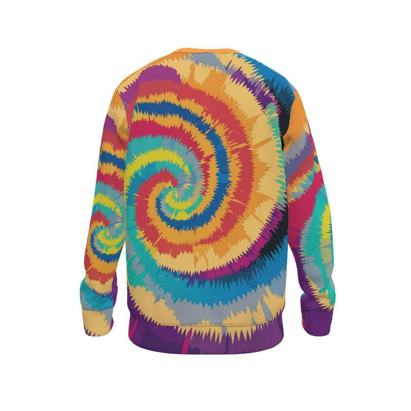 The Primal Static Vortex Sweatshirt — Crimson Brushstroke Storm AOP Crewneck, Loopback Jersey Wearable Art