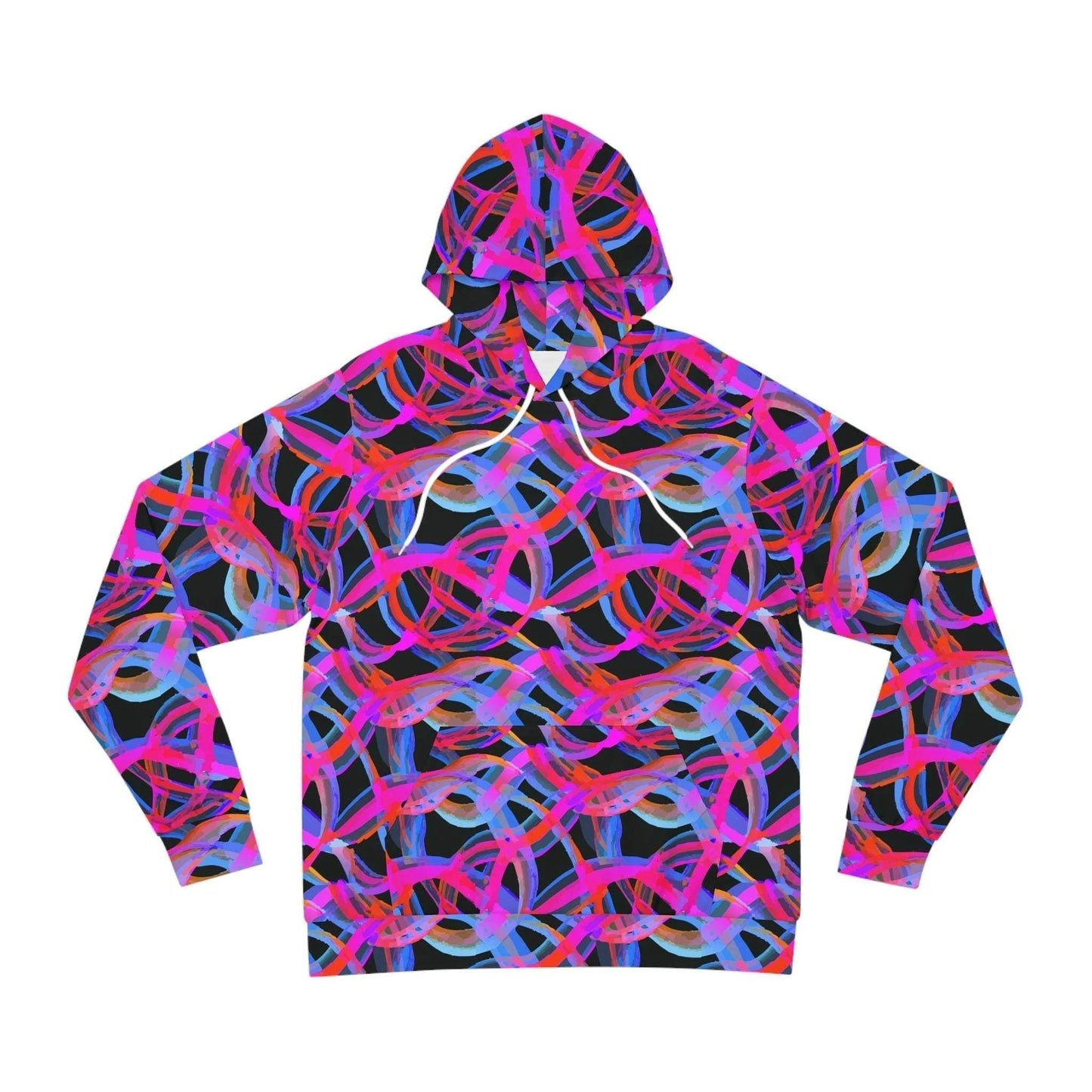 Digital Distortion AOP Hoodie for Modern Rebels — 300gsm Cotton-Poly-Spandex Unisex Pullover, Vibrant All-Over Print Streetwear