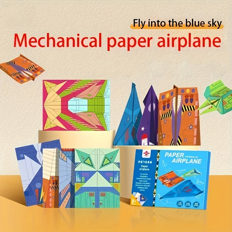 32 Sheets Creative Paper Airplane Craft Kit with Guidebook TJR5L7H