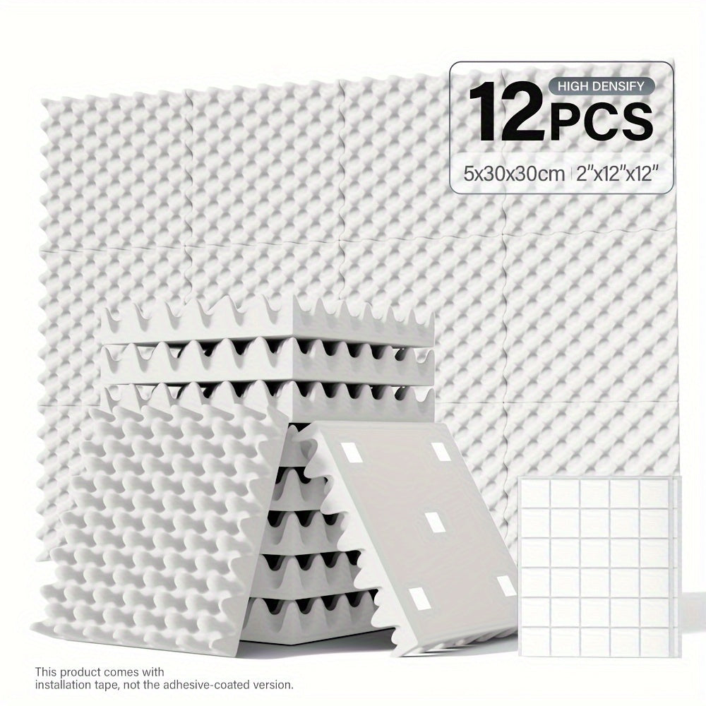 12-Pack Acoustic Foam Panels for Soundproofing - TJR3Y4K