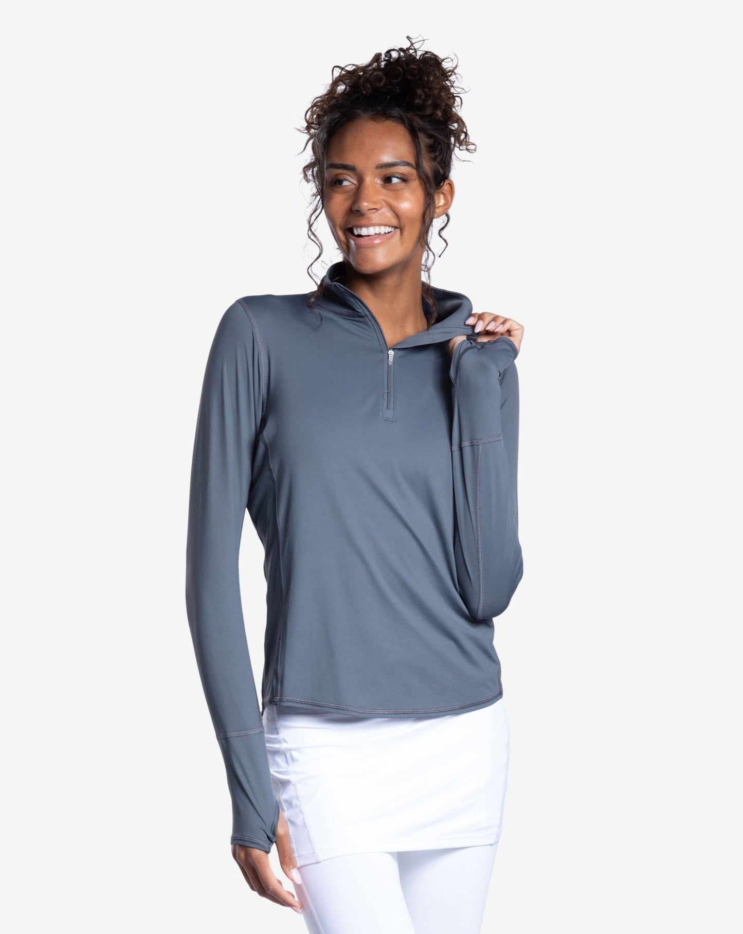 WOMEN'S RELAXED MOCK ZIP TOP (3002)