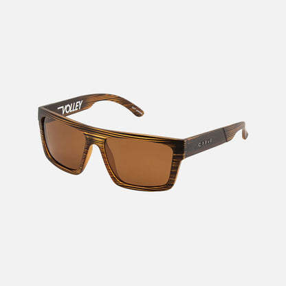Volley Polarized Matt Brown Streak Frame Sunglasses
