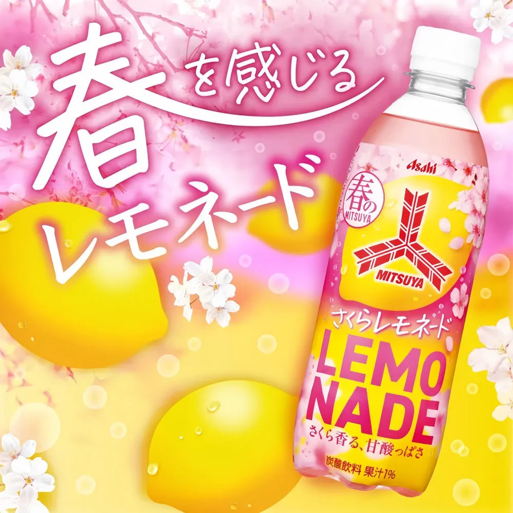 ASAHI Mitsuya Sakura Drink Lemonade Flavor 500ml