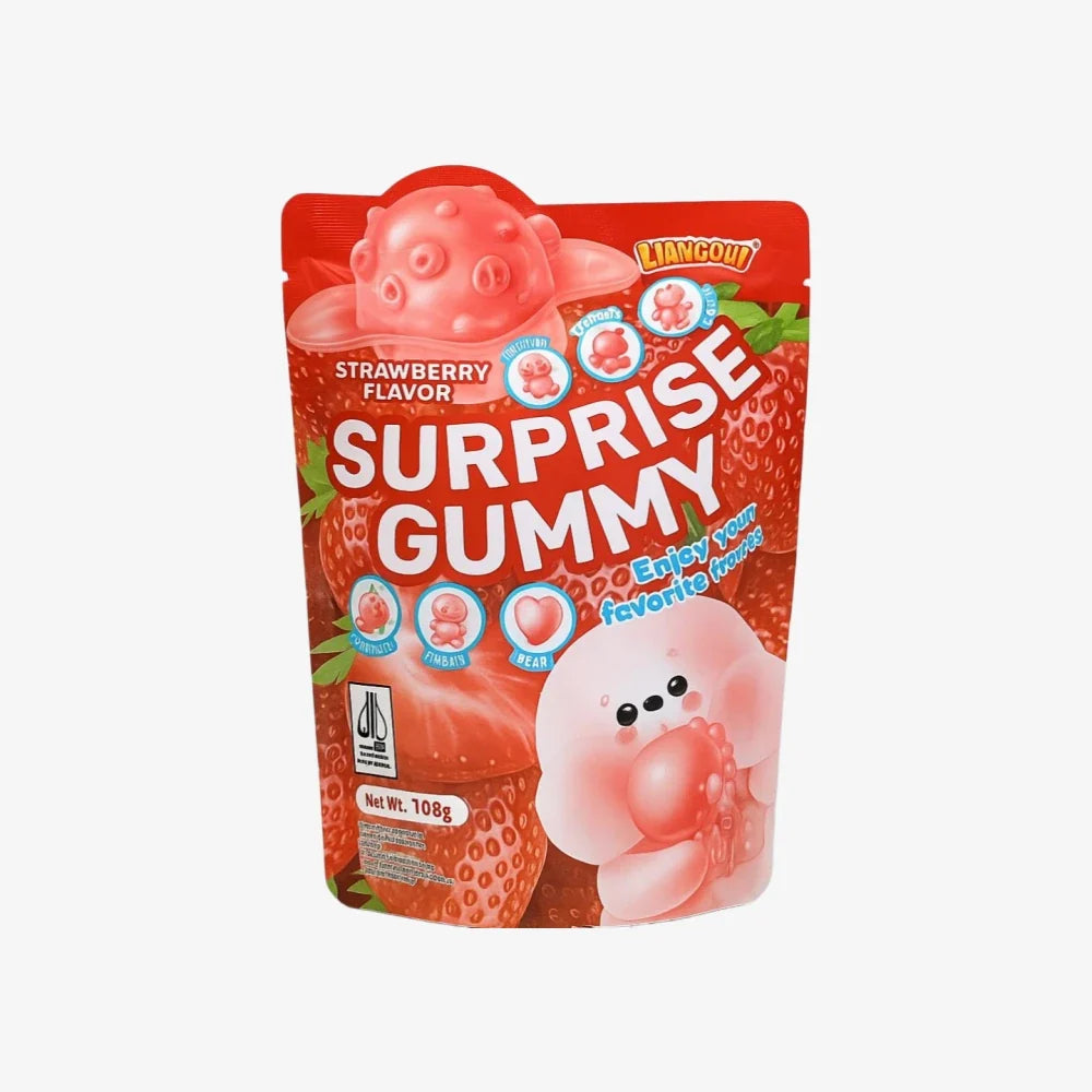 MIRTHBITES Pop-out Surprise Peeled Gummy Strawberry Flavour 60g