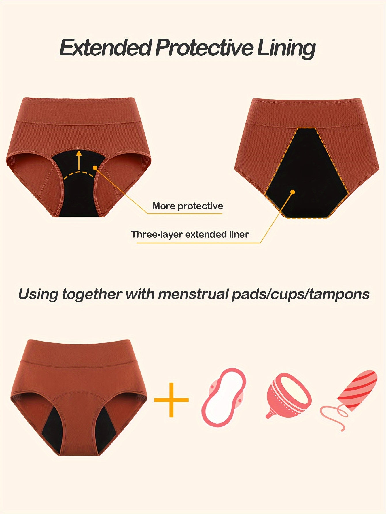 5 Pack Period Underwear, Breathable & Comfortable TJR6R2P