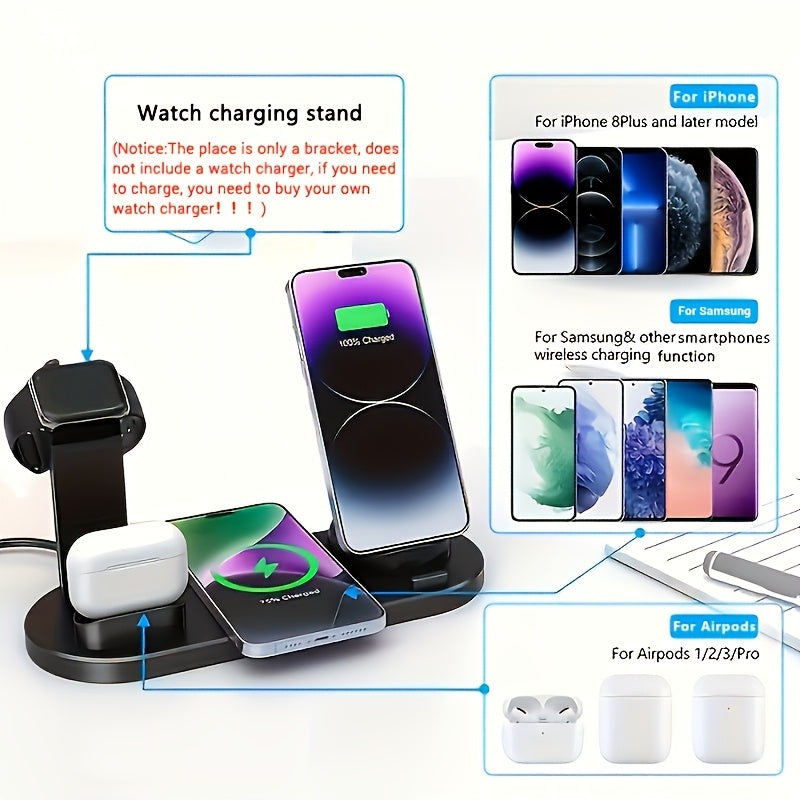 4 in 1 Wireless Charging Station for IPhone,iWatch and AirPods- HM12A3