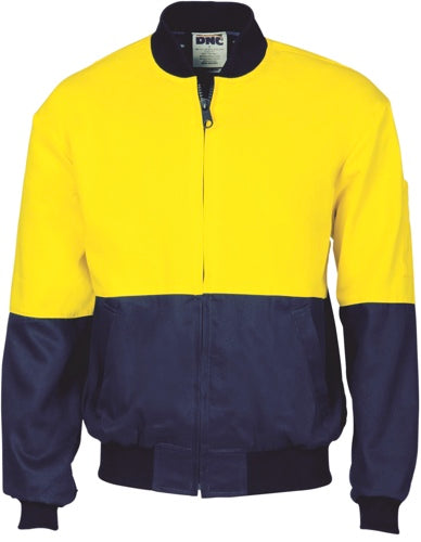Hi Vis Two Tone Cott On Bomber Jacket