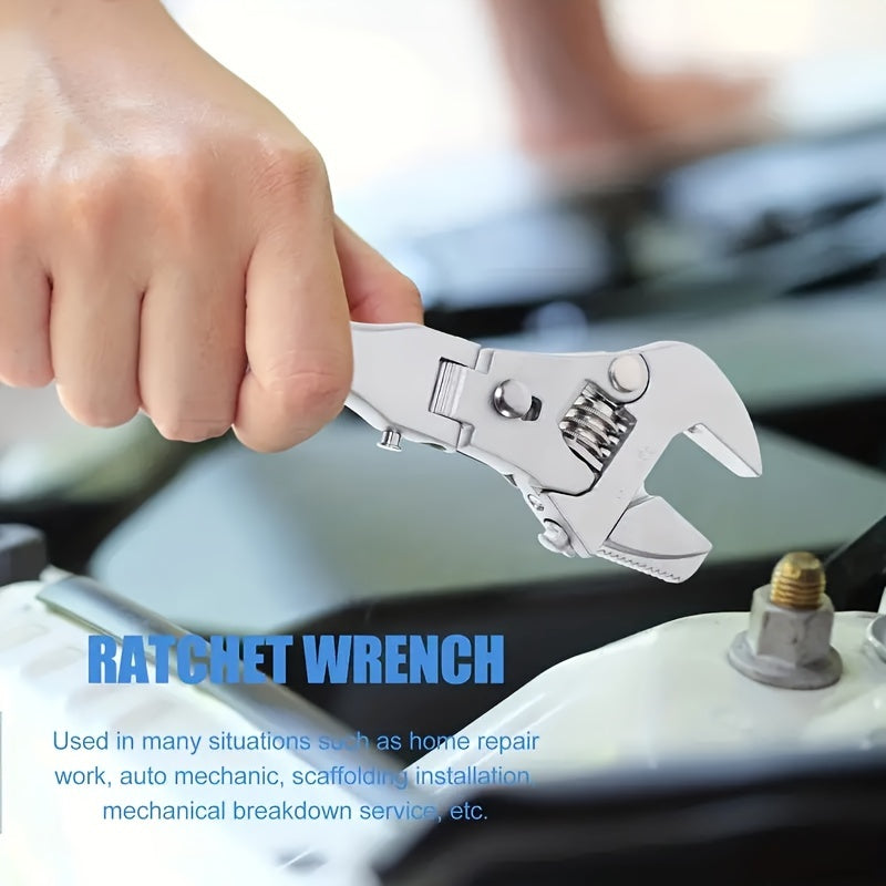 5-in-1 Adjustable Ratcheting Wrench Set, 180° Folding TJR6L3P