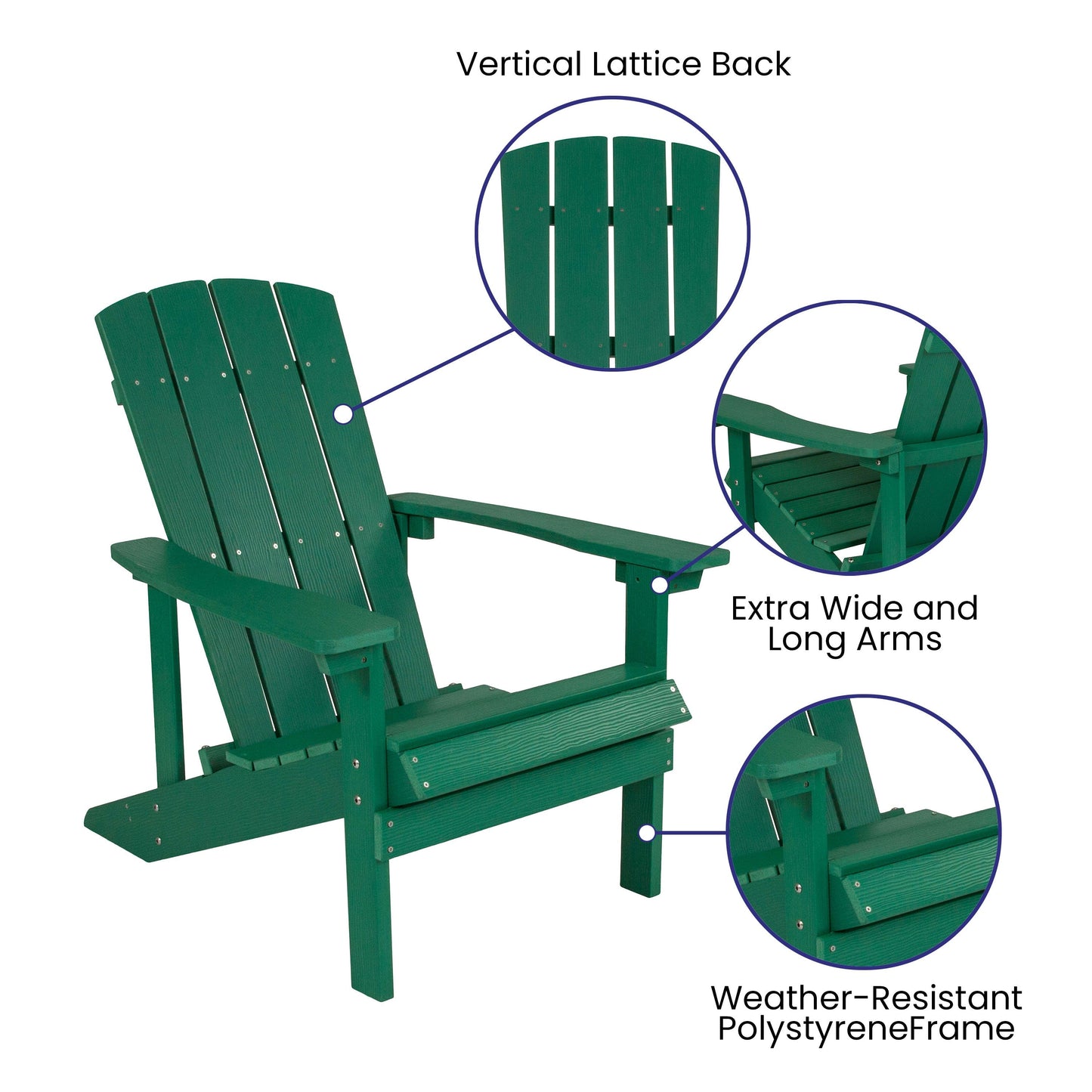 3 Piece Charlestown Poly Resin Wood Adirondack Chair Set with Fire Pit - Star and Moon Fire Pit with Mesh Cover