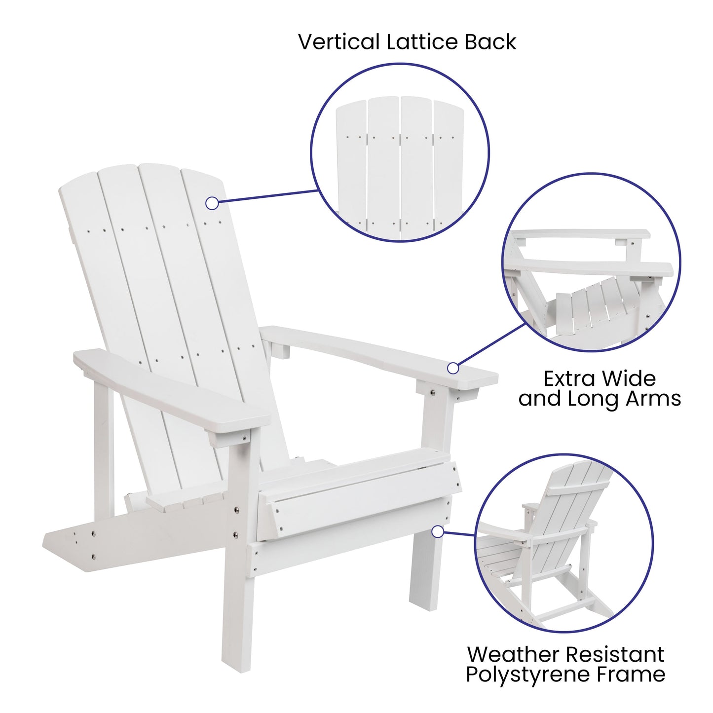 3 Piece Charlestown Poly Resin Wood Adirondack Chair Set with Fire Pit - Star and Moon Fire Pit with Mesh Cover