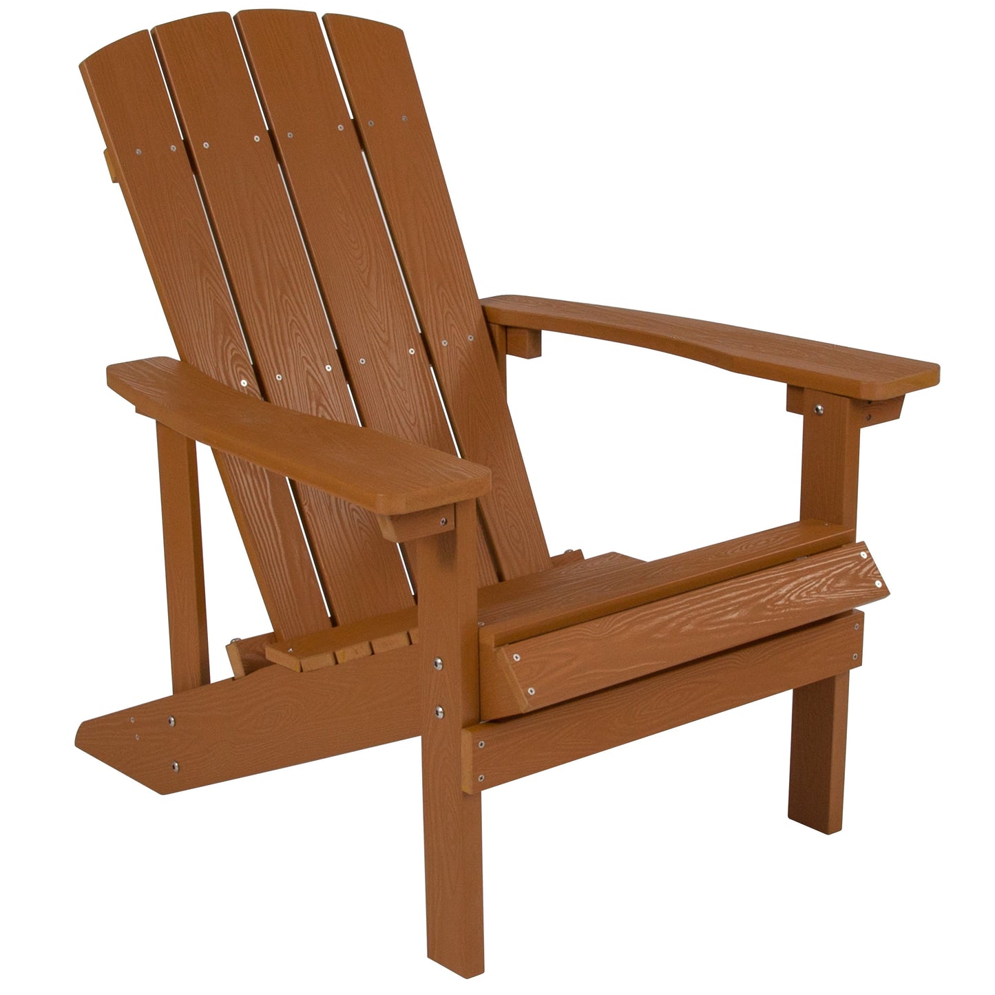 3 Piece Charlestown Poly Resin Wood Adirondack Chair Set with Fire Pit - Star and Moon Fire Pit with Mesh Cover