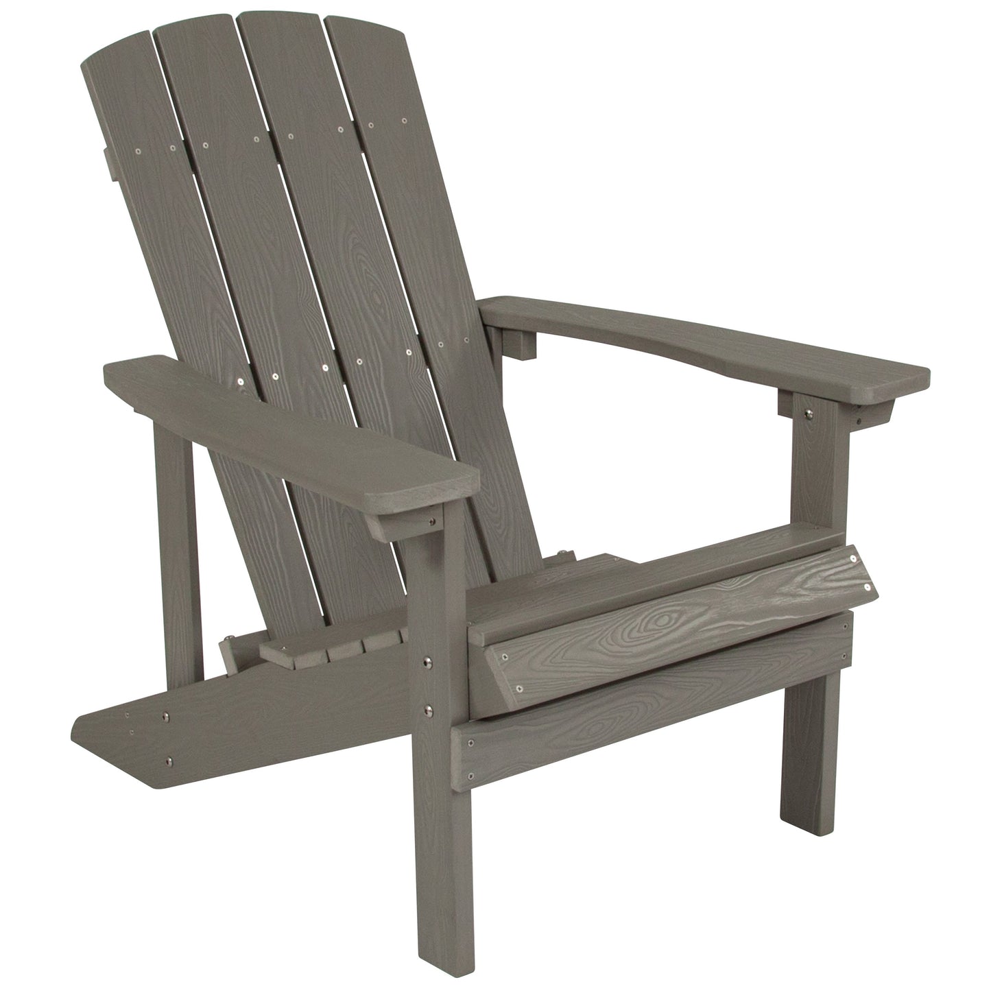 3 Piece Charlestown Poly Resin Wood Adirondack Chair Set with Fire Pit - Star and Moon Fire Pit with Mesh Cover