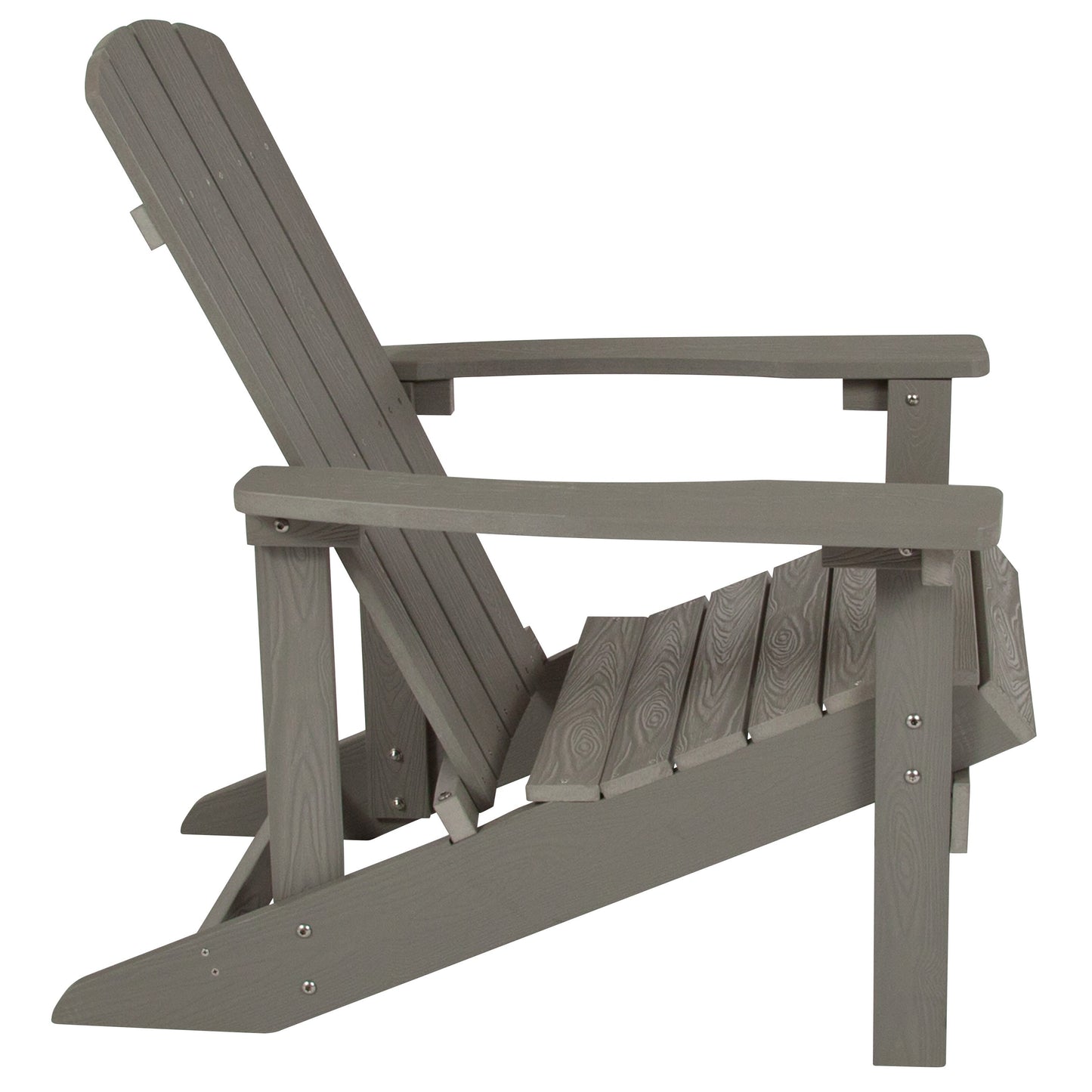 3 Piece Charlestown Poly Resin Wood Adirondack Chair Set with Fire Pit - Star and Moon Fire Pit with Mesh Cover
