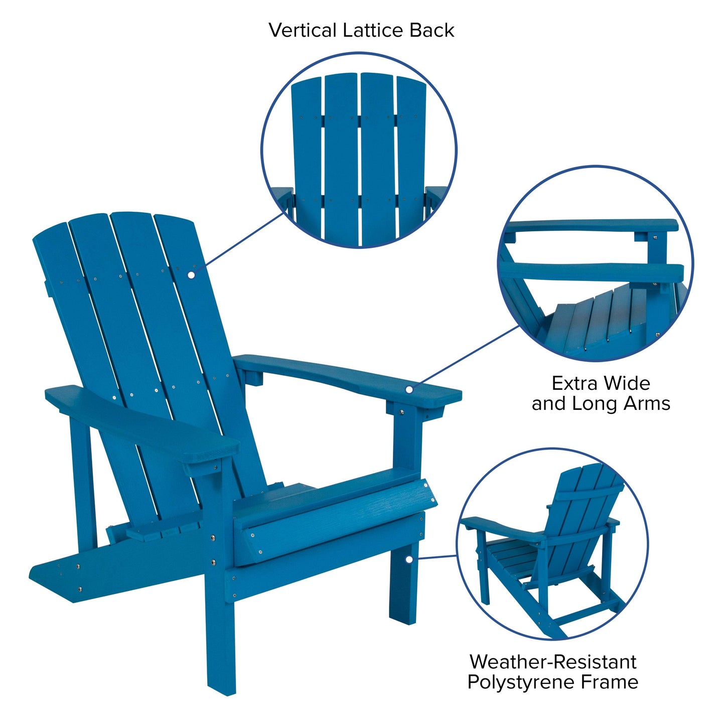 3 Piece Charlestown Poly Resin Wood Adirondack Chair Set with Fire Pit - Star and Moon Fire Pit with Mesh Cover