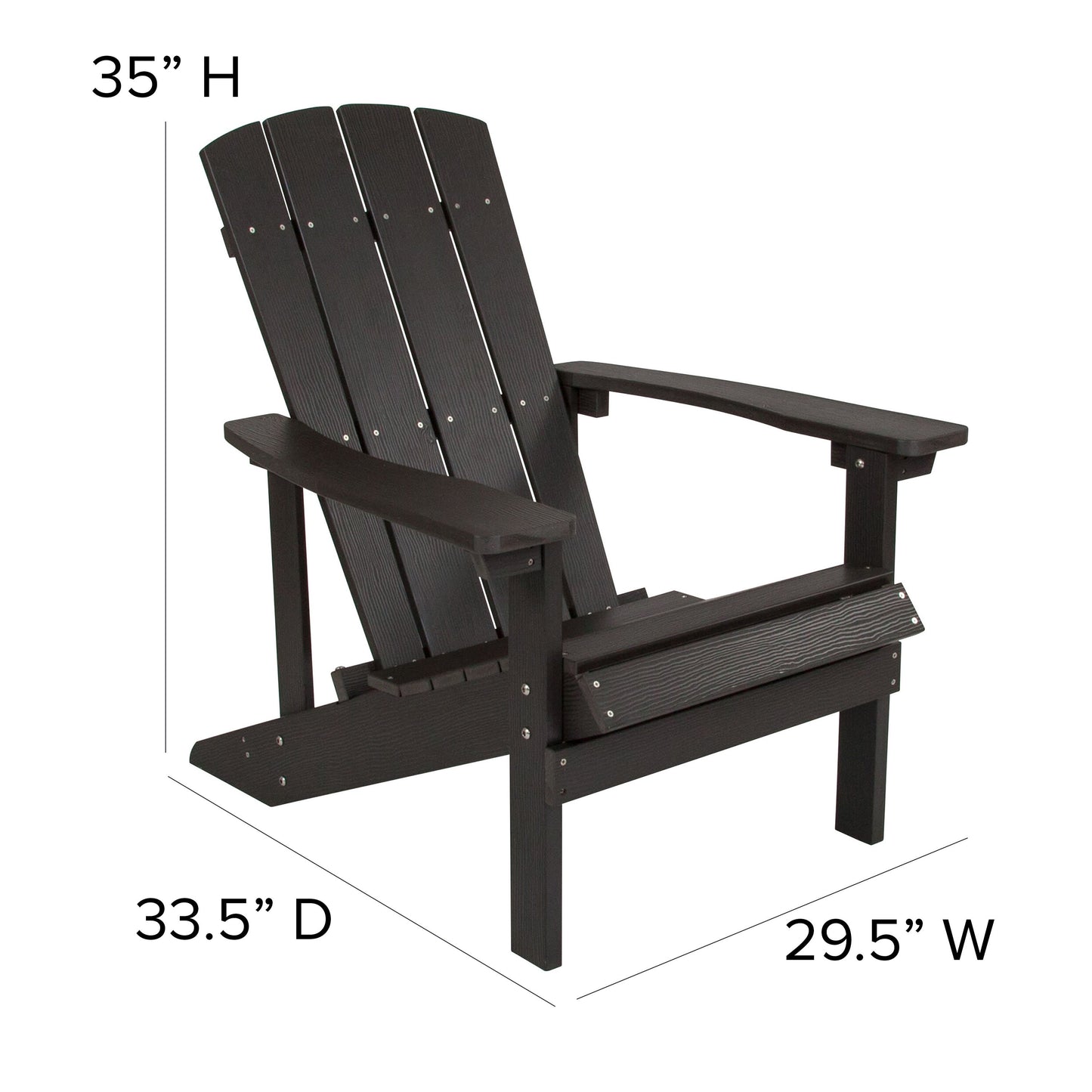 3 Piece Charlestown Poly Resin Wood Adirondack Chair Set with Fire Pit - Star and Moon Fire Pit with Mesh Cover