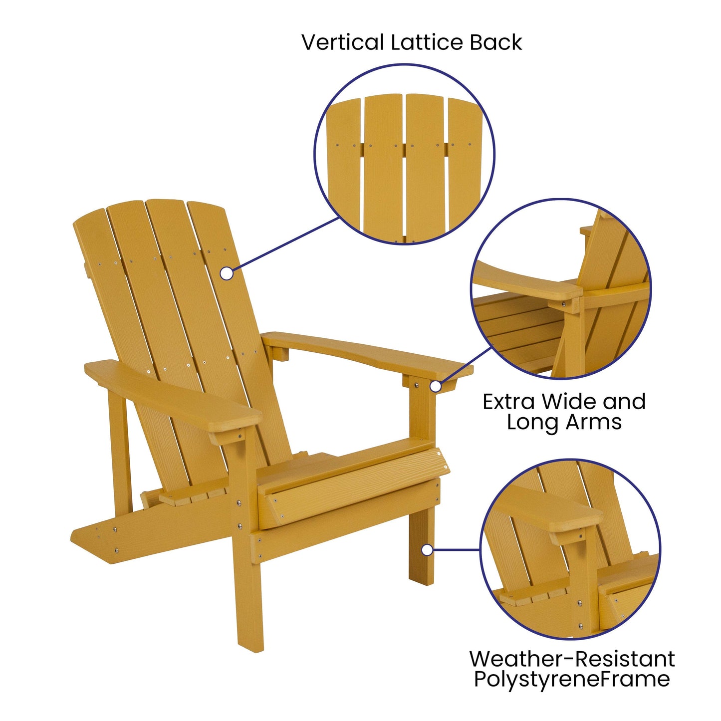 3 Piece Charlestown Poly Resin Wood Adirondack Chair Set with Fire Pit - Star and Moon Fire Pit with Mesh Cover