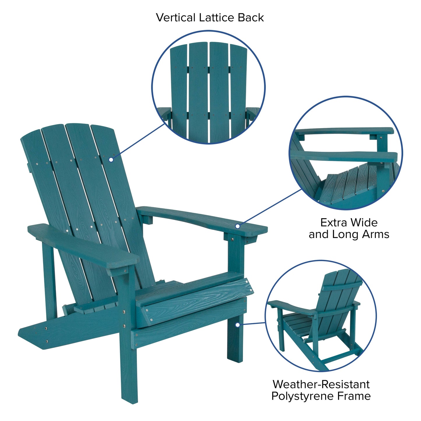 3 Piece Charlestown Poly Resin Wood Adirondack Chair Set with Fire Pit - Star and Moon Fire Pit with Mesh Cover
