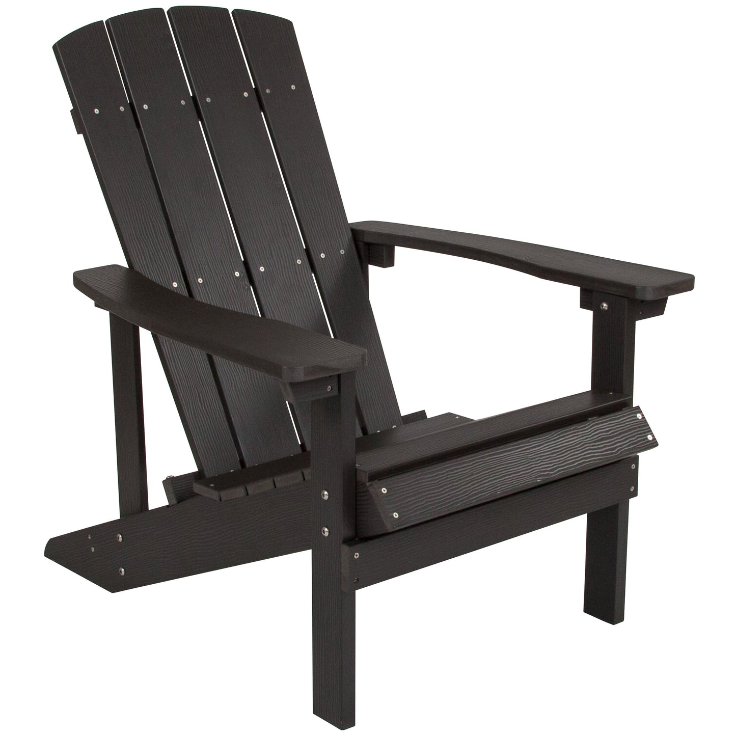 3 Piece Charlestown Poly Resin Wood Adirondack Chair Set with Fire Pit - Star and Moon Fire Pit with Mesh Cover