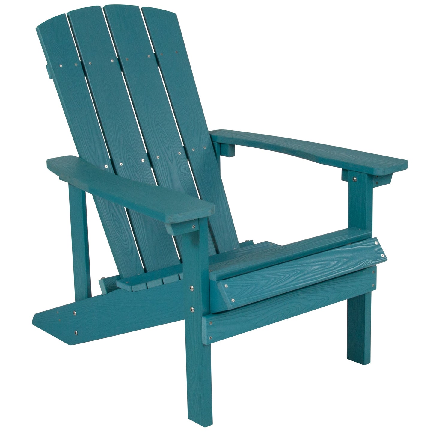 3 Piece Charlestown Poly Resin Wood Adirondack Chair Set with Fire Pit - Star and Moon Fire Pit with Mesh Cover