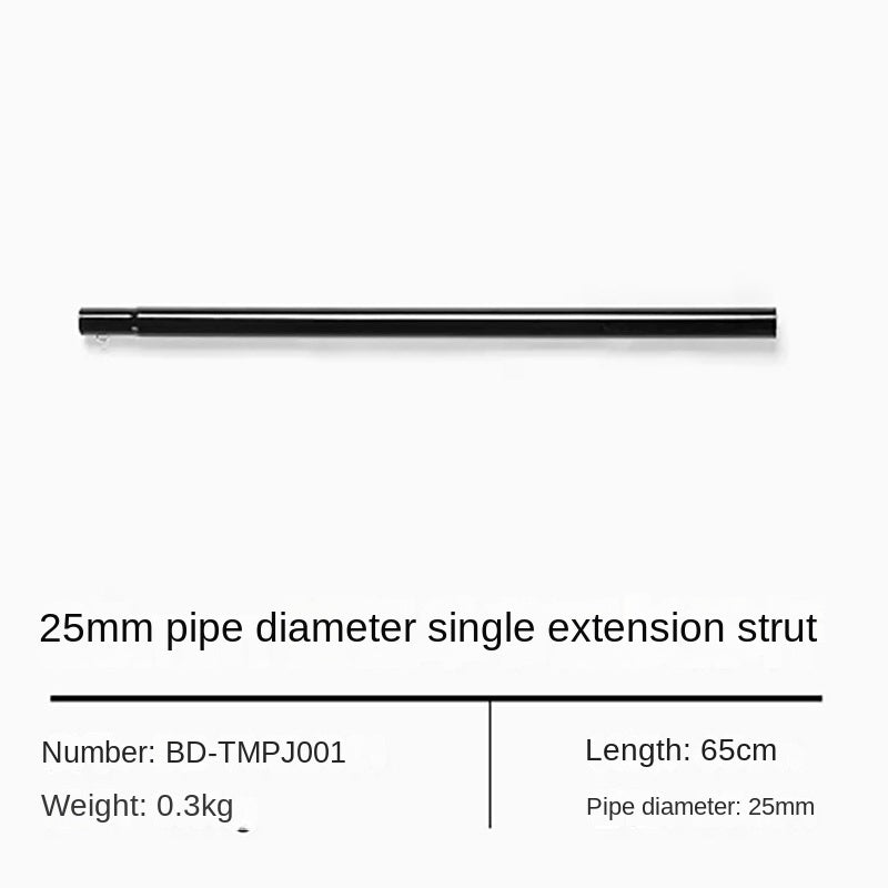 BLACKDOG Canopy 4-Section Tarp Pole Rod 2.4m Length 22mm 25mm Diameter Steel Iron Heavy Duty Outdoor Camping Portable Awning Tarp Tent Pole