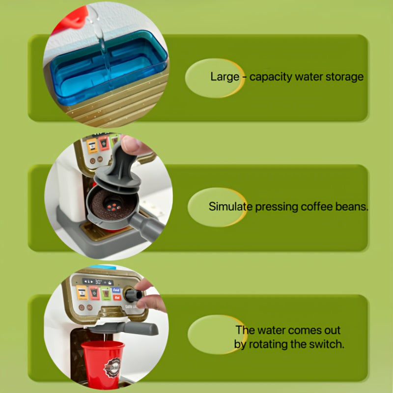 Pretend Play Coffee Pizza Shop Set with Cash Register-WU9G