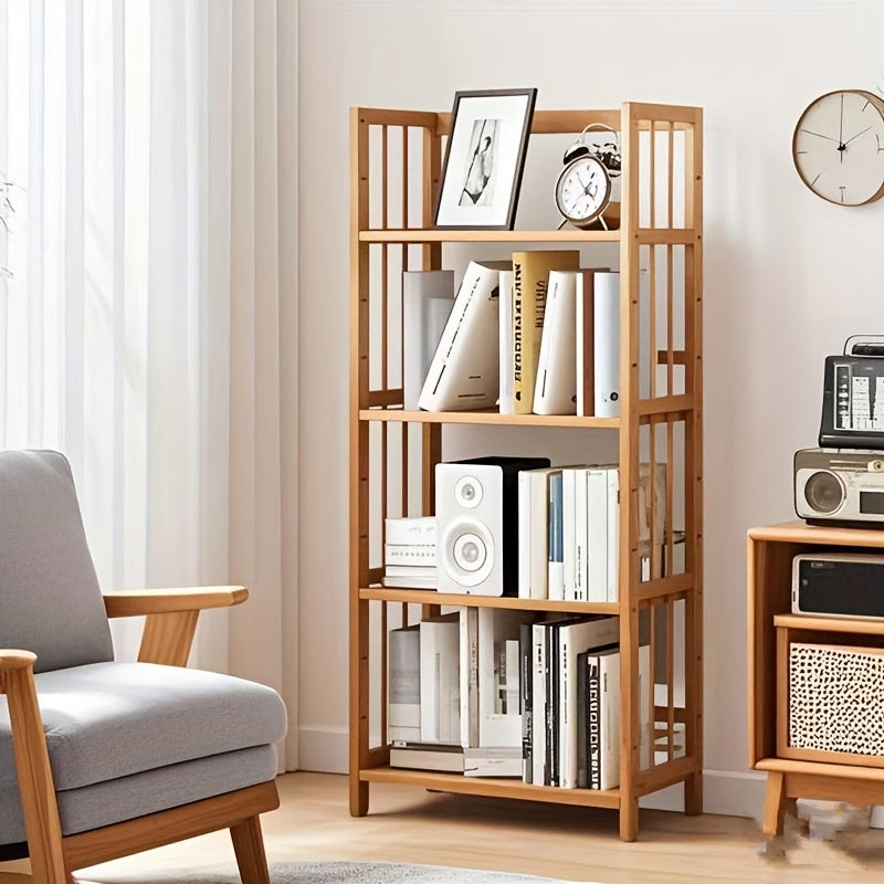 5-Tier Bamboo Bookshelf Storage Rack - XYV9