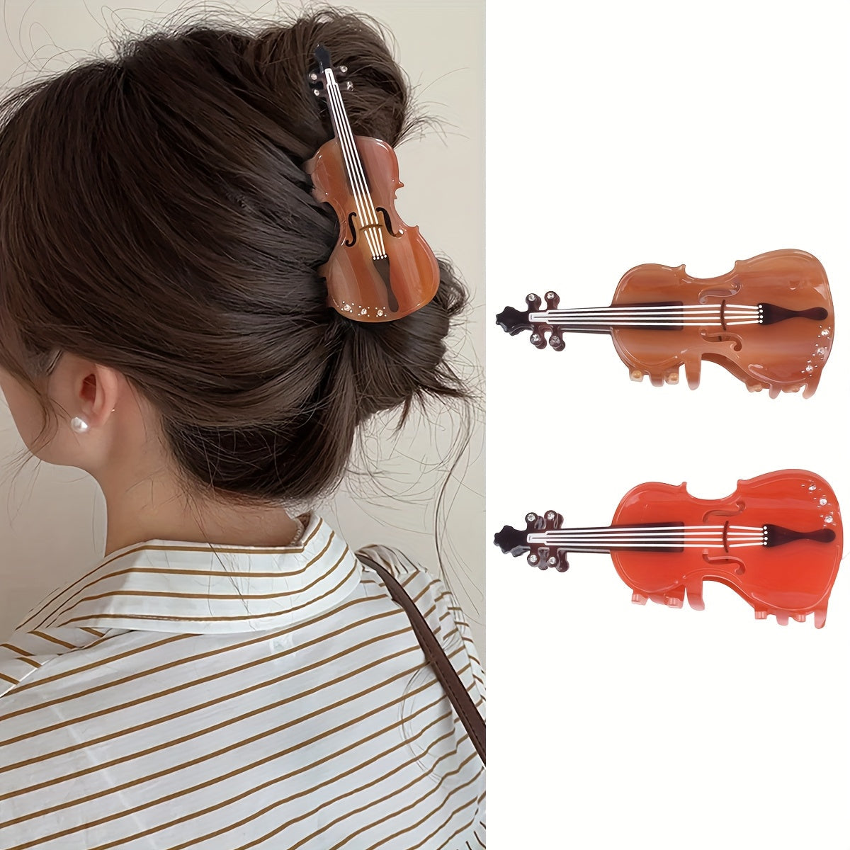 Wooden Violin Hairpin- HMT25HP