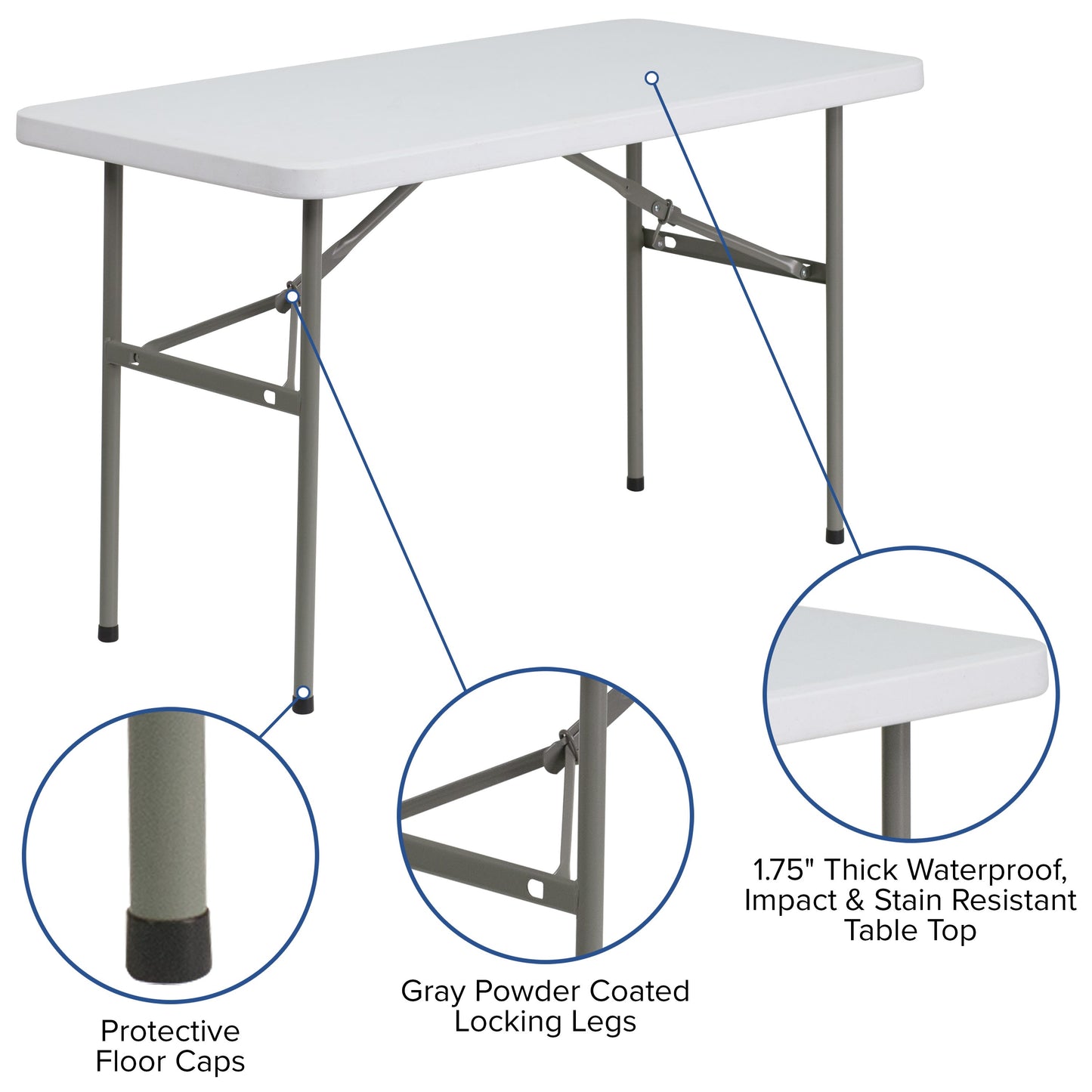 4-Foot Plastic Folding Table