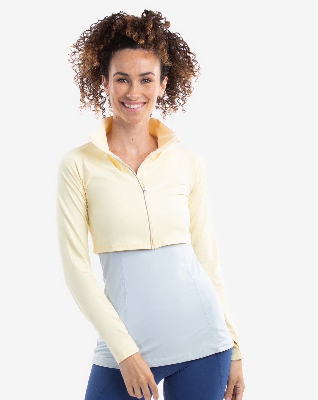 WOMEN'S FULL ZIP CROP TOP (4010)
