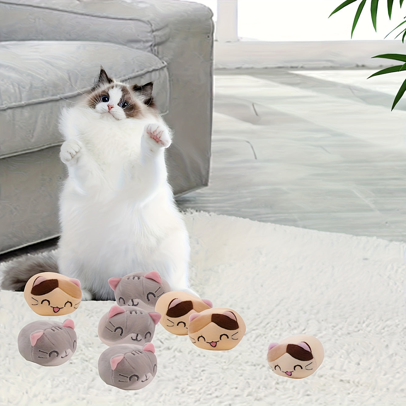3pcs Plush Cat Toy Set - SS2N